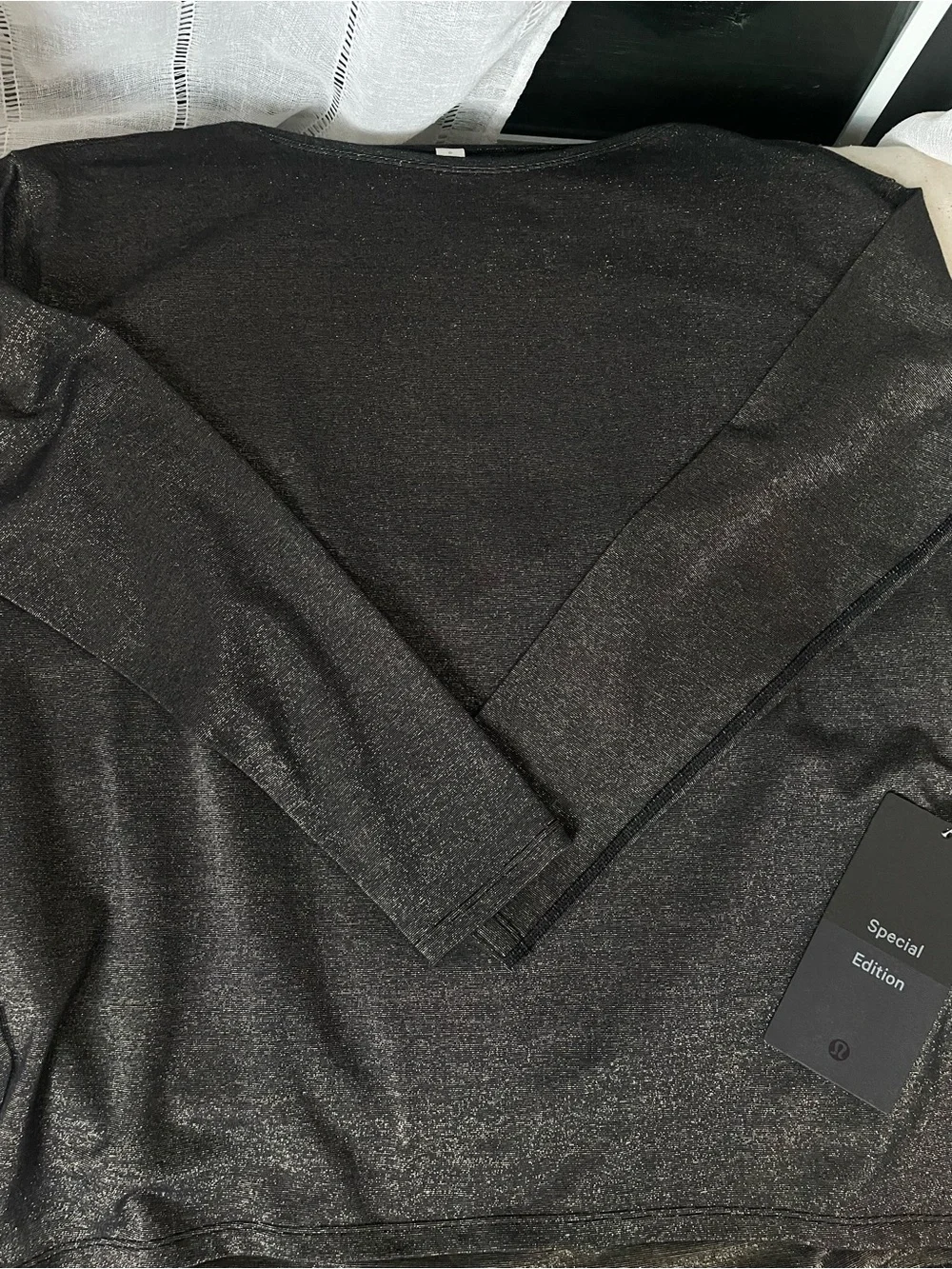 lululemon athletica Black Metallic Long-Sleeve Top